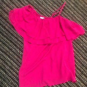Pink one shoulder blouse